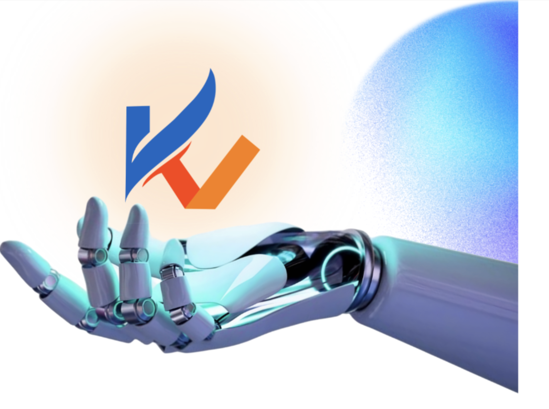 KogniVera logo held above a robotic hand